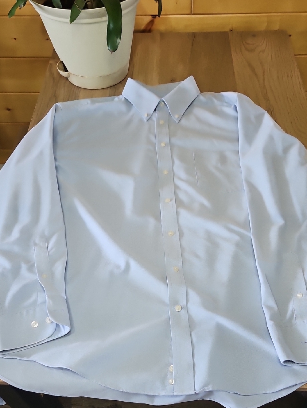 Classic Light Blue Men's Dress Shirt - Stafford Travel Shirt 2